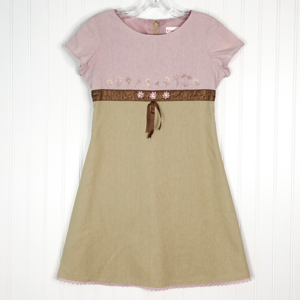 American Girl Girls Fit & Flare Dress Pink Round Neck Cap Sleeve Woven  Party 12 | eBay