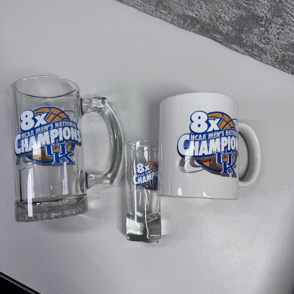 University of Kentucky Wildcats Coffee Cup Mug Shot Glass 8X National Champion  - Image 2 of 4