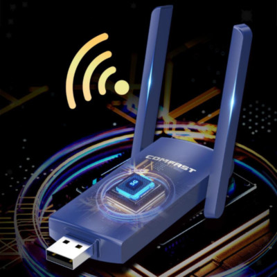 USB WiFi Bluetooth Adapter Wireless Network External Receiver for Computer 1300M