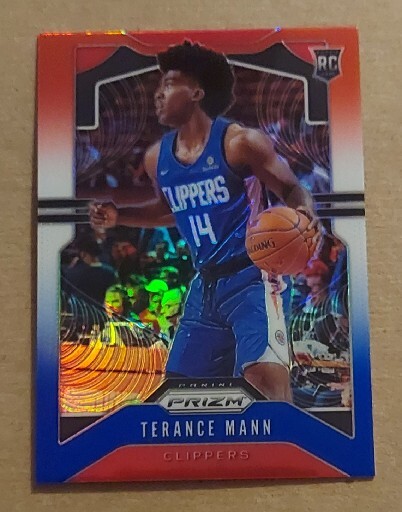 2019-20 Panini Prizm TERANCE MANN #296 Rookie RC Red White Blue Prizm Clippers