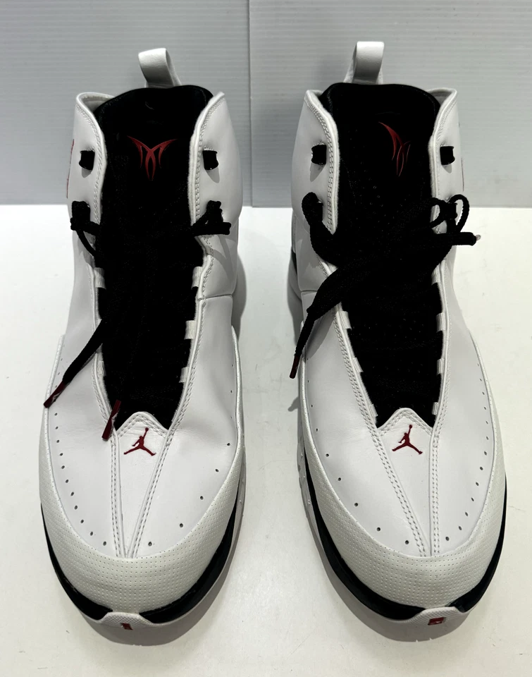 Jordan Melo M3 白色/校红黑色 13 码美国 (314302-161) — 第 3/4 张图片