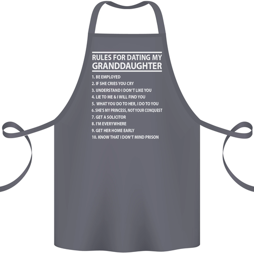 Dating My Granddaughter Grandparents Day Cotton Apron 100% Organic - Picture 10 of 14