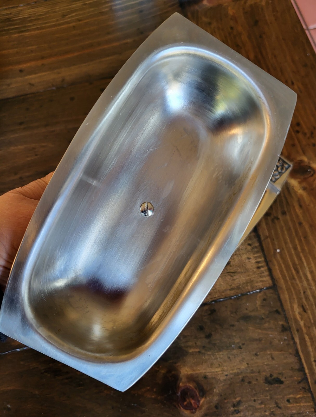 Vintage MCM Velvet stainless by Stanley Roberts covered butter dish