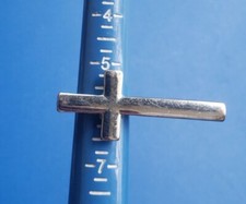 Vintage Silver Tone Double Knuckle Ring with Christian Cross. Sz 6.75