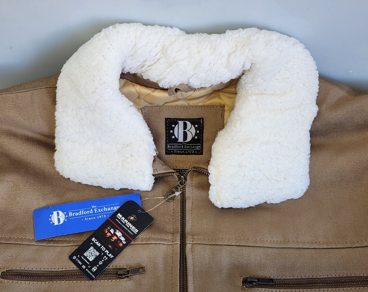 Bradford Exchange USMC Semper Fidelis Marines Brown Twill Bomber