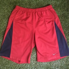 VTG Nike Silver Tag Small Swoosh Red  Black Athletic Basketball Shorts Medium