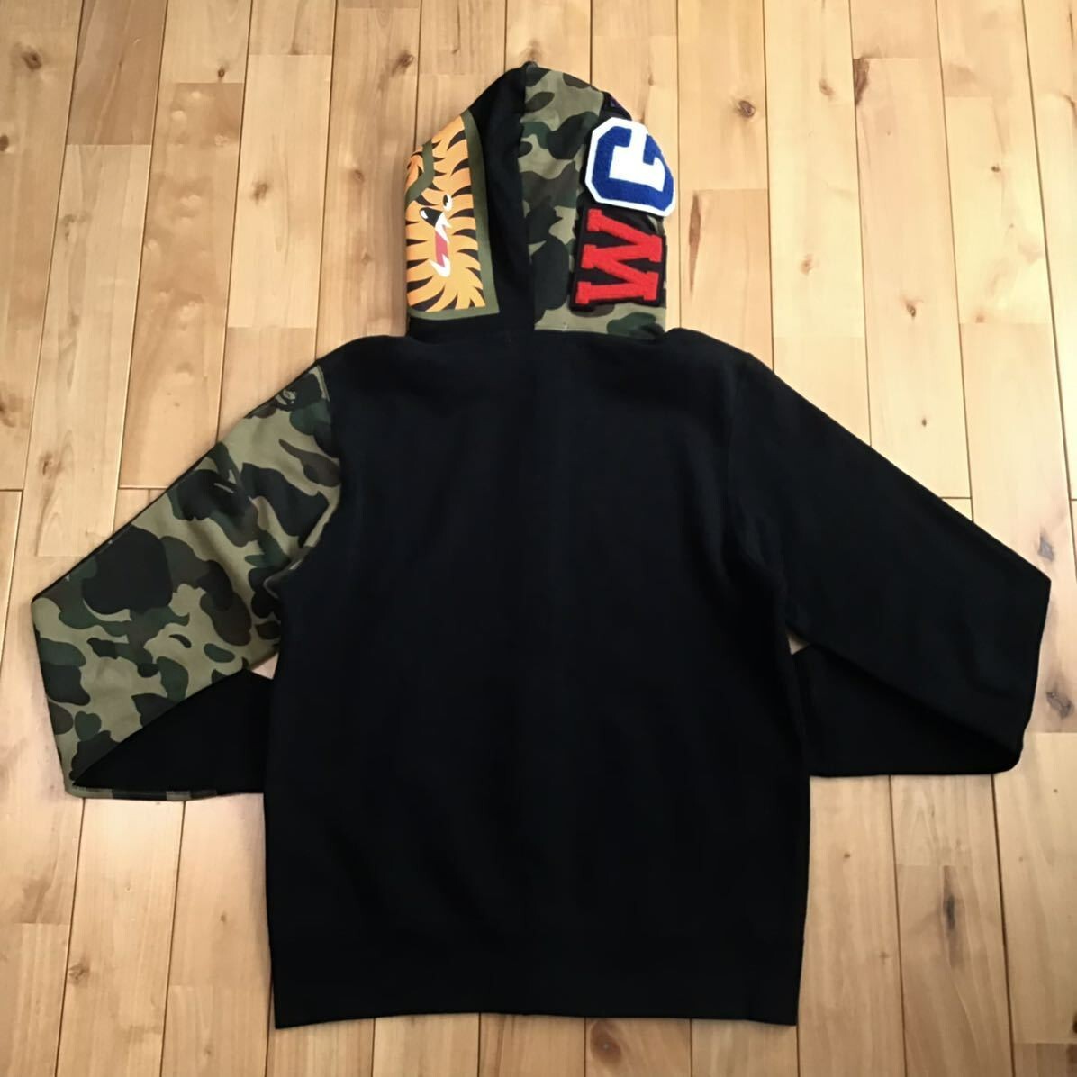 BAPE 1st camo green × black shark full zip hoodie A Bathing BAPE 1st camo green × black shark full zip hoodie A Bathing