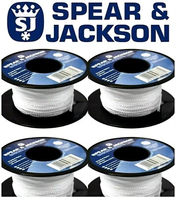 SPEAR JACKSON S&J TYZACK WHS 4 X SPEAR & JACKSON White 50m 164ft Nylon BRAIDED Bricklayers Masons BRICK LINE