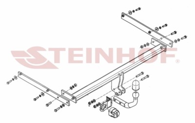 Gancio Traino Fisso STEINHOF Per Ford C-Max (05/2008-11/2010) | Con Kit Elettrico Universale 13 Poli, Omologato