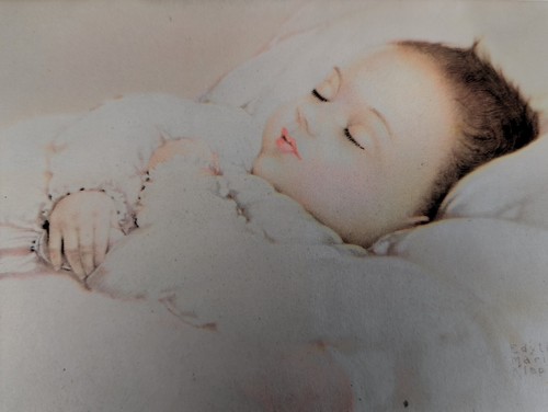 Vintage 1940s Edythe Marie Klapka Precious Awake Precious Asleep Baby Print Set - Picture 3 of 9