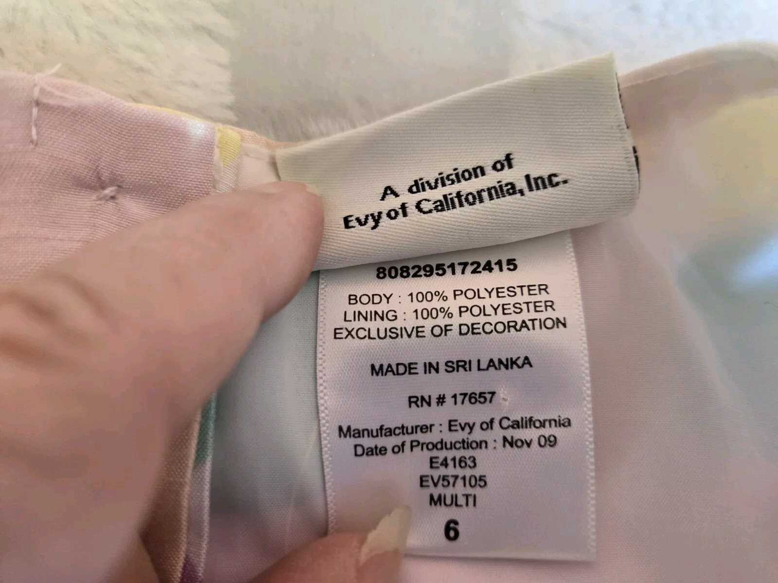 Girls Brooke Lindsay Pastel Pink Green Polka Dot Tulle Lined Party Dress Size 6