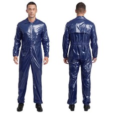 Mens Coveralls Zipper Bodysuit Water Resistant One Piece Dustproof Mechanic