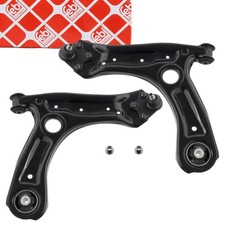 2x febi Querlenker + Traggelenk für VW POLO 5 A1 8X IBIZA 4 FABIA 3 vorne unten