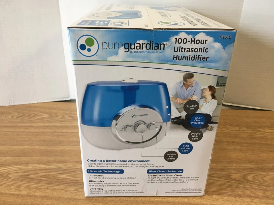 PureGuardian H1510 1.5 Gallon 100-Hour Ultrasonic Humidifier - Image 2 of 4