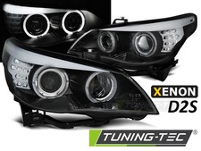 FARI ANTERIORI NERO XENON ANGEL EYES PER BMW E60 E61 03-07 SERIE 5 FANALI LIGHTS