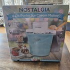 Nostalgia 4 Quart Parlor Ice Cream Maker Electric Aqua New Sealed Electric