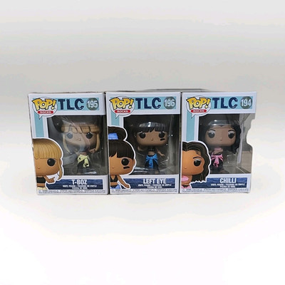 Funko Pop! Vinyl TLC Rocks T-Boz #195 Left Eye #196 Chilli #194 Standard Size