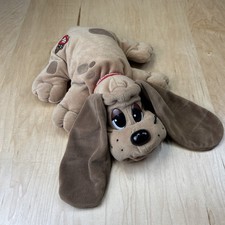 Vintage 1997 Pound Puppies Plush Dog Galoob Brown Red Collar Stuffed