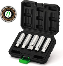 5 Piece 38-inch Drive Magnetic Spark Plug Socket Set Includes 14mm 16mm Thin 5 Piece 38-inch Drive Magnetic Spark Plug Socket Set Includes 14mm 16mm Thin