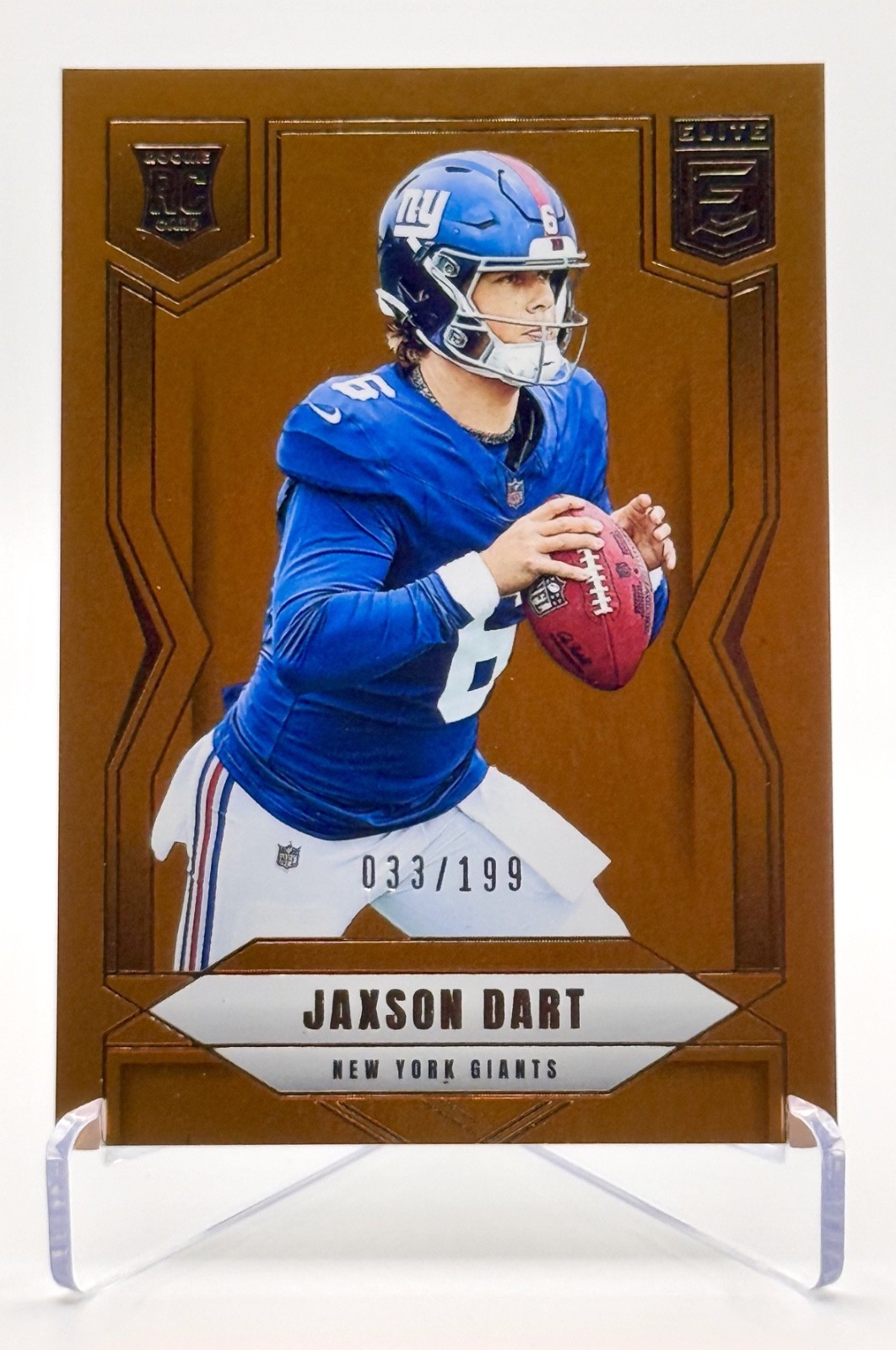 2025 Donruss Elite Jaxson Dart Rookie #103 Orange /199 RC New York Giants QB