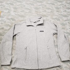 Columbia Sweatshirt Womens Large Gray Fleece Full Zip Outdoors Hiking Pockets