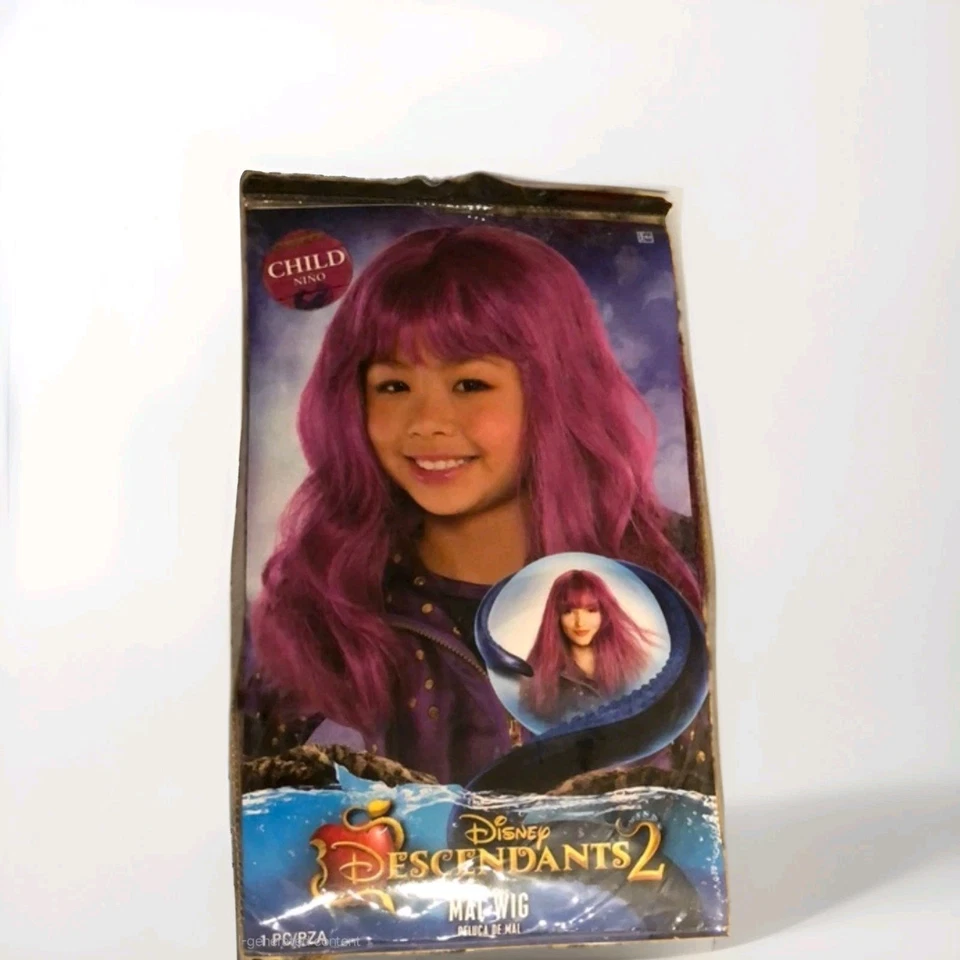 Disney Descendants 2 Mal Wig Character Girls Halloween Wigs Cosplay Costume NEW - Image 2 of 2