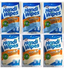ClOROX HEAVY DUTY HANDI CLEANING 3 BEIGE 3 BLUE WIPES REUSABLE  6 Pks-18 WIPES