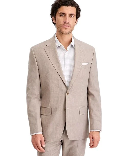 Michael Kors Mens Classic fit Suit Jacket Blazer 42 R Beige Solid