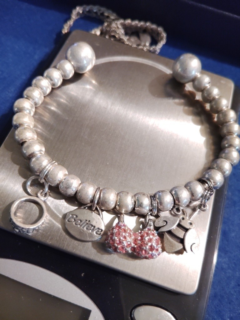 Very Nice Solid Sterling Silver Beaded Cuff Brace… - image 11