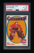 1971 O-Pee-Chee #45 Ken Dryden Rookie HOF Montreal Canadiens PSA EX-MT 6(OC)