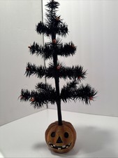 Bethany Lowe Halloween Tree Jack-O-Lantern Base Black Halloween Eyelash Tree 16  
