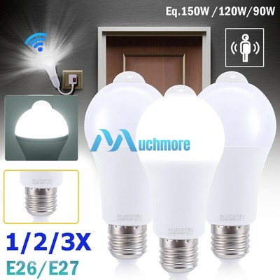 lot Dusk to Dawn LED Light Bulbs Motion Sensor Bulbs Automatic On/Off 9W 90W Eq.