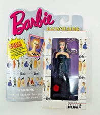 Vintage 1995 Basic Fun Barbie Doll Miniature Keychain Solo In The Spotlight