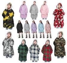 Hoodie Oversize Blanket Sherpa Fleece Fur Warm Extra Large Giant Hooded One Size