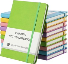 10 Pack Bullet Dotted Journal Notebook Bulk, A5 Dot Grid Notebook with 100 GSM