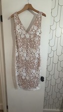 Women s Lace Sequin Dress With Nude Lining
