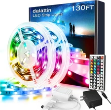 dalattin Led Lights for Bedroom 130ft RGB Led Strip Lights Color Changing Kit wi