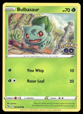 Bulbasaur 001/078 Common Pokemon GO Pokemon Near Mint