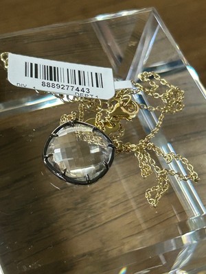 Rarities Carol Brodie Gold-Plated CRYSTAL QUARTZ Drop  Necklace NWT