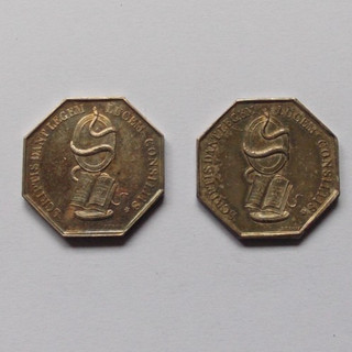 LOT DE DEUX JETONS EN ARGENT NOTAIRES (SARTHE) VENDU DANS L'ETAT