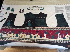 Springs Industries PEACE IN THE COUNTRY Christmas Vest Fabric Panel Cut & Sew