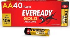 40x EVEREADY GOLD AA BATTERIES LR6 SUPER ALKALINE 1.5V LONG EXPIRY UK STOCK NEW 0.30 per battery
