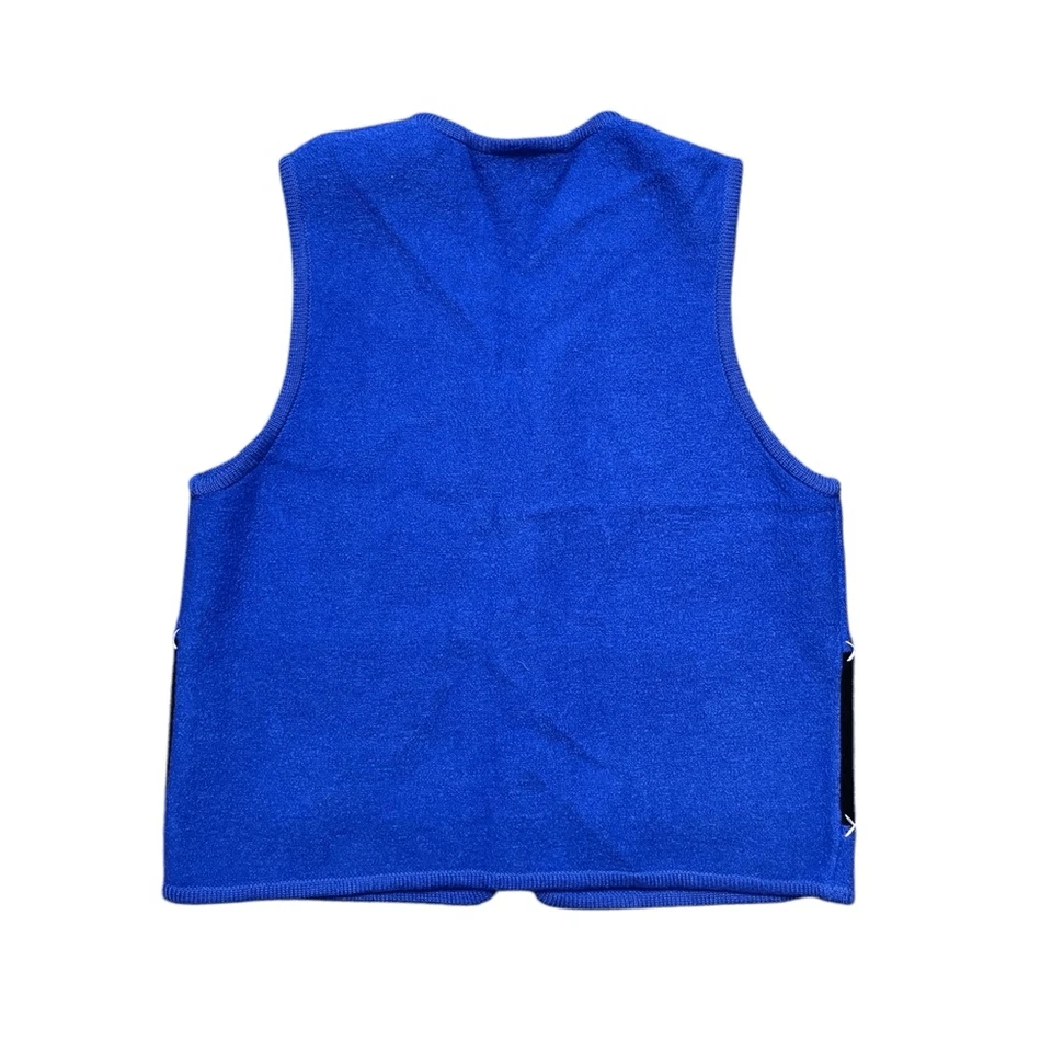 Chaleco de Lana Copo de Nieve Azul Real Vintage Requirements Talla Mediana Foto 2 de 4