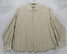 Cezani Shirt Mens XL Beige Stripe Long Sleeve...