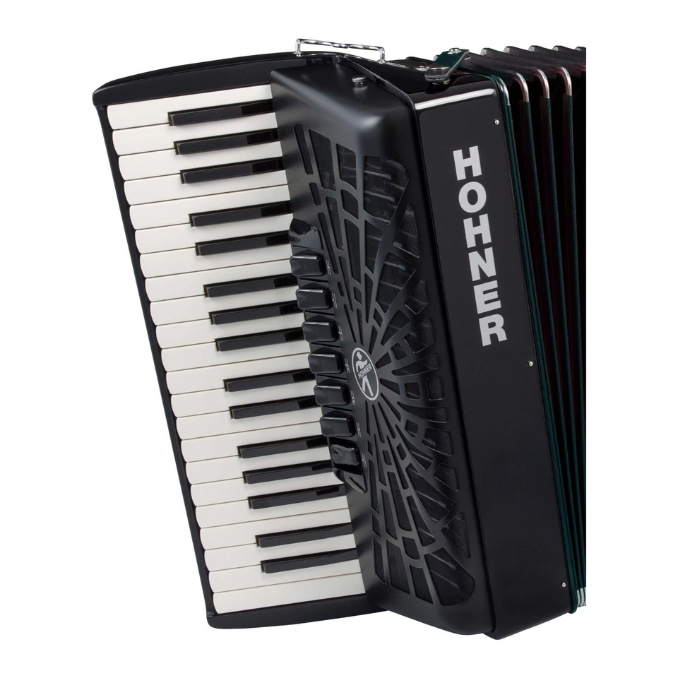 Hohner Bravo III 96 Chromatic Piano Key Accordion Jet Black - Image 2 of 4
