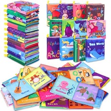 Baby Bath Books, Fabric Soft Cloth Early Small, Multi-color