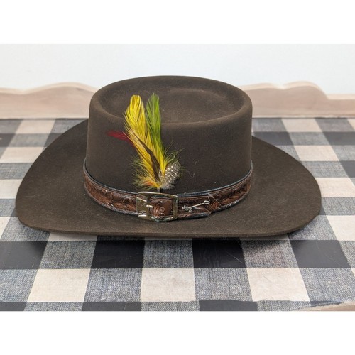 Vintage John B. Stetson 3X Beaver Revenger Hut braun Größe 6 3/4 - Bild 3 von 14