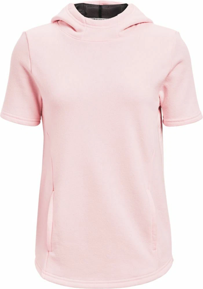 Under Armour UA Women's Short Sleeve Sportswear Gym Kangaroo Pocket Pink Hoodie