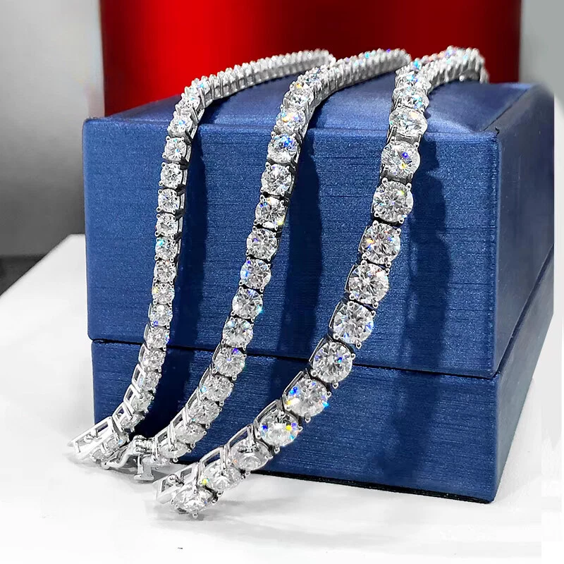 Brazalete Tenis Moissanita 5mm Plata de Ley 925 Certificado Mujer Hombre 3 Colores Foto 3 de 4