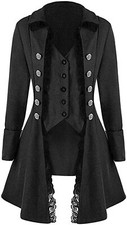 Women's Gothic Steampunk Corset Halloween Costume Coat Victorian Tailcoat Jacket